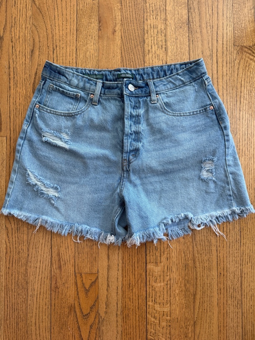 wild fable Light Blue Distressed High-Rise Denim Shorts size 10